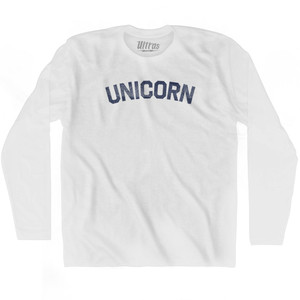 Unicorn Adult Cotton Long Sleeve T-shirt - White