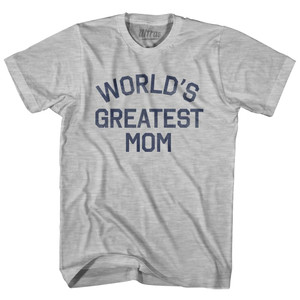 World's Greatest Mom Adult Cotton T-Shirt-Grey Heather