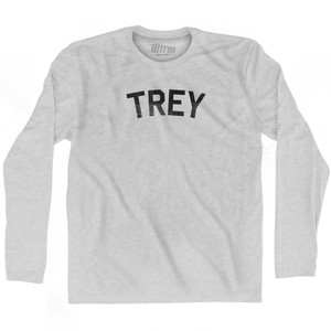 Trey Adult Cotton Long Sleeve T-shirt - Grey Heather