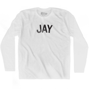 Jay Adult Cotton Long Sleeve T-shirt - White