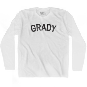Grady Adult Cotton Long Sleeve T-shirt - White