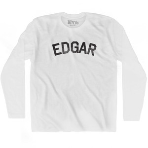 Edgar Adult Cotton Long Sleeve T-shirt - White