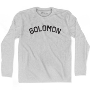 Solomon Adult Cotton Long Sleeve T-shirt-Grey Heather