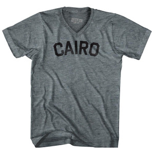 Cairo Adult Tri-Blend V-neck Womens Junior Cut T-shirt - Athletic Grey