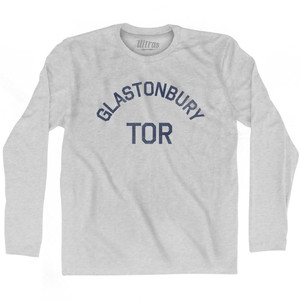 Glastonbury Tor Adult Cotton Long Sleeve T-Shirt - Grey Heather Glastonbury Tor Adult Cotton Long Sleeve T-Shirt - Grey Heather