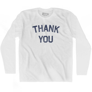 Thank You Adult Cotton Long Sleeve City T-shirt - White