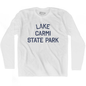 Vermont Lake Carmi State Park Adult Cotton Long Sleeve Vintage T-shirt - White
