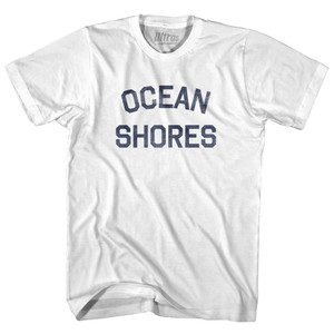Washington Ocean Shores Womens Cotton Junior Cut Vintage T-shirt - White