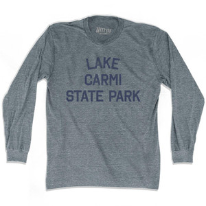 Vermont Lake Carmi State Park Adult Tri-Blend Long Sleeve Vintage T-shirt - Athletic Grey