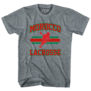 Morocco 90's Lacrosse Team Tri-Blend Adult T-shirt - Athletic Grey Morocco 90's Lacrosse Team Tri-Blend Adult T-shirt - Athletic Grey