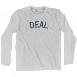 New Jersey Deal Adult Cotton Long Sleeve Vintage T-shirt - Grey Heather New Jersey Deal Adult Cotton Long Sleeve Vintage T-shirt - Grey Heather