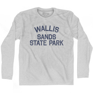New Hampshire Wallis Sands State Beach Adult Cotton Long Sleeve Vintage T-shirt - Grey Heather
