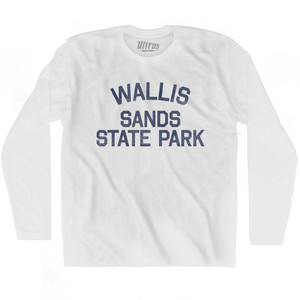 New Hampshire Wallis Sands State Beach Adult Cotton Long Sleeve Vintage T-shirt - White