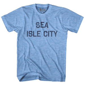 New Jersey Sea Isle City Adult Tri-Blend Vintage T-shirt - Athletic Blue