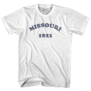 Missouri State 1821 Adult Cotton Vintage T-shirt - White Missouri State 1821 Adult Cotton Vintage T-shirt - White