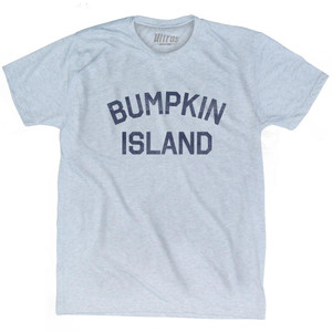 Massachusetts Bumpkin Island Adult Tri-Blend Vintage T-shirt-Athletic White