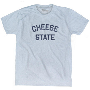 Wisconsin Cheese State Nickname Adult Tri-Blend T-shirt - Athletic White Wisconsin Cheese State Nickname Adult Tri-Blend T-shirt - Athletic White