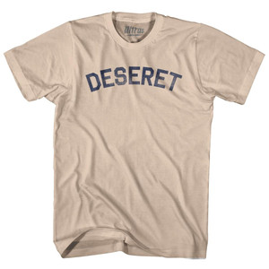 Utah Deseret Nickname Adult Cotton T-shirt-Creme Utah Deseret Nickname Adult Cotton T-shirt-Creme