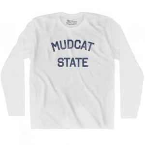 Mississippi Mudcat State Nickname Adult Cotton Long Sleeve T-shirt - White