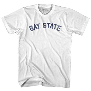 Massachusetts Bay State Nickname Adult Cotton T-shirt-White Massachusetts Bay State Nickname Adult Cotton T-shirt-White