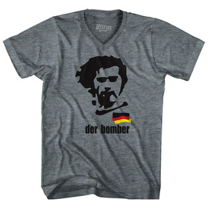 Gerd Muller Der Bomber Adult Tri-Blend V-neck Womens Soccer Junior Cut T-shirt - Athletic Grey Gerd Muller Der Bomber Adult Tri-Blend V-neck Womens Soccer Junior Cut T-shirt - Athletic Grey
