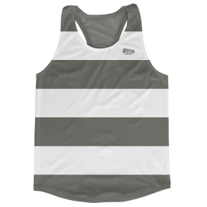 Grey Charcoal & White Striped Running Tank Top Racerback Track and Cross Country Singlet Jersey Made In USA-Grey Charcoal & White Grey Charcoal & White Striped Running Tank Top Racerback Track and Cross Country Singlet Jersey Made In USA-Grey Charcoal & White