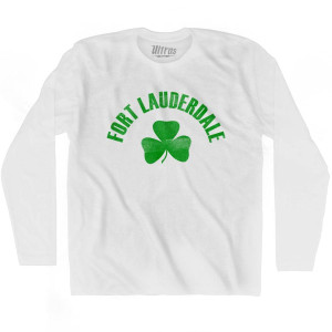 Fort Lauderdale Shamrock Cotton Long Sleeve T-shirt - White