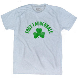 Fort Lauderdale Shamrock Tri-Blend T-shirt-Athletic White