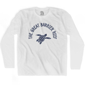 The Great Barrier Reef Beach Sea Turtle Adult Cotton Long Sleeve T-shirt - White