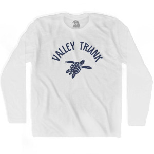 Valley Trunk Beach Sea Turtle Adult Cotton Long Sleeve T-shirt - White