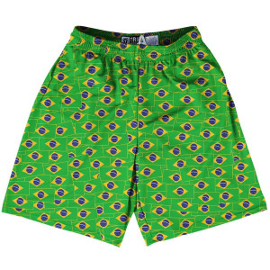 Tribe Brazil Party Flags Lacrosse Shorts Made in USA - Green Tribe Brazil Party Flags Lacrosse Shorts Made in USA - Green