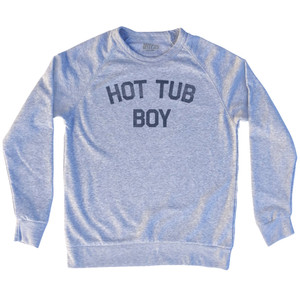 Hot Tub Boy Adult Tri-Blend Sweatshirt - Heather Grey