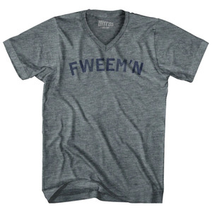 Fweemn Adult Tri-Blend V-neck T-shirt - Athletic Grey