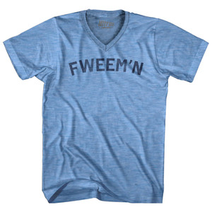Fweemn Adult Tri-Blend V-neck T-shirt - Athletic Blue Fweemn Adult Tri-Blend V-neck T-shirt - Athletic Blue