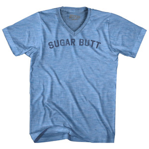Sugar Butt Adult Tri-Blend V-neck T-shirt - Athletic Blue Sugar Butt Adult Tri-Blend V-neck T-shirt - Athletic Blue