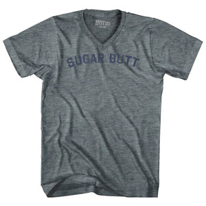 Sugar Butt Tri-Blend V-neck Womens Junior Cut T-shirt - Athletic Grey