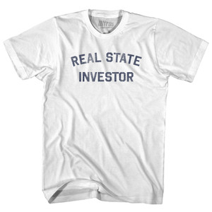 Real Estate Investor Adult Cotton T-shirt - White Real Estate Investor Adult Cotton T-shirt - White