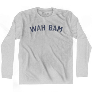 Wah Bam Adult Cotton Long Sleeve T-shirt - Grey Heather