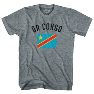 DR Congo Country Flag Heritage Youth Tri-Blend T-shirt - Athletic Grey