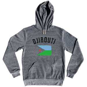 Djibouti Country Flag Heritage Tri-Blend Hoodie - Athletic Grey