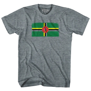 Dominica Country Flag Adult Tri-Blend T-shirt - Athletic Grey Dominica Country Flag Adult Tri-Blend T-shirt - Athletic Grey