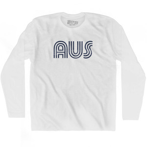 Austin Airport AUS Adult Cotton Long Sleeve T-shirt - White Austin Airport AUS Adult Cotton Long Sleeve T-shirt - White