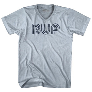 Buffalo Airport BUF Adult Tri-Blend V-neck T-shirt - Athletic  White