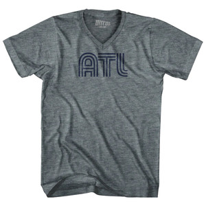 Atlanta Airport ATL Adult Tri-Blend V-neck T-shirt - Athletic Grey
