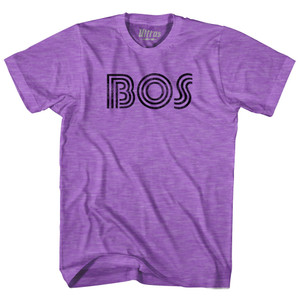 Boston Airport BOS Adult Tri-Blend T-shirt - Heather Purple