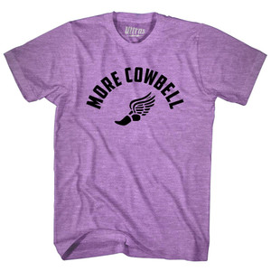 More Cowbell Running Track Foot Wings Adult Tri-Blend T-shirt - Athletic Purple