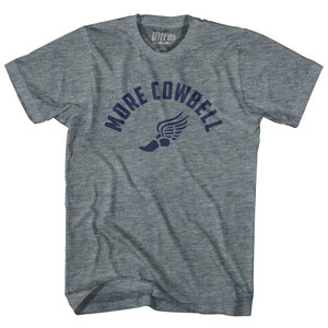 More Cowbell Running Track Foot Wings Adult Tri-Blend T-shirt - Athletic Grey