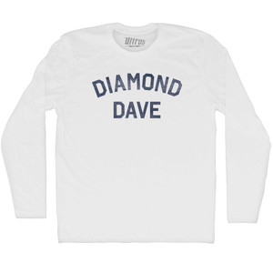 Diamond Dave Adult Cotton Long Sleeve T-shirt - White Diamond Dave Adult Cotton Long Sleeve T-shirt - White