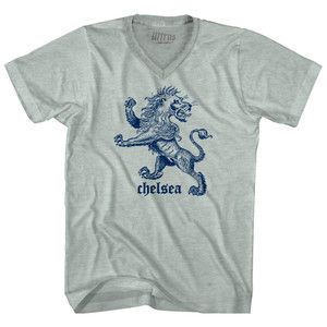 Chelsea Lion Adult Tri-Blend V-neck T-shirt - Athletic Cool Grey Chelsea Lion Adult Tri-Blend V-neck T-shirt - Athletic Cool Grey