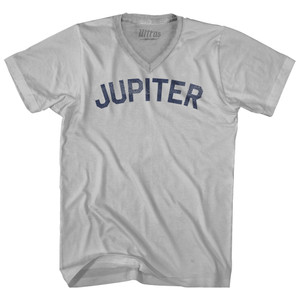 Jupiter Adult Tri-Blend V-neck T-shirt - Cool Grey